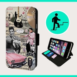 ELVIS AMAZING COLLAGE - Flip-Hülle iPhone/Samsung Vegan Kunstleder