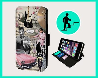 ELVIS AMAZING COLLAGE  - Flip phone case iPhone/Samsung Vegan Faux Leather