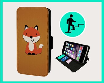 CUTEST FOX EVER - Flip phone case iPhone/Samsung Vegan Faux Leather
