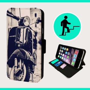 RETRO ICONIC SCOOTER - Custodia a libro per iPhone/Samsung in similpelle vegana
