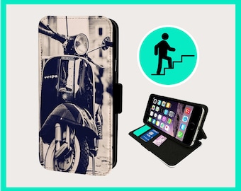 RETRO ICONIC SCOOTER - Custodia flip per iPhone/Samsung Vegan Ecopelle