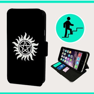 SATANIC DRAWING SUPERNATURAL: telefoonhoesje iPhone/Samsung veganistisch kunstleer