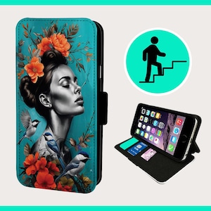 MEXIKANISCHE FLORALE KUNST - Flip-Hülle iPhone/Samsung Vegan Kunstleder