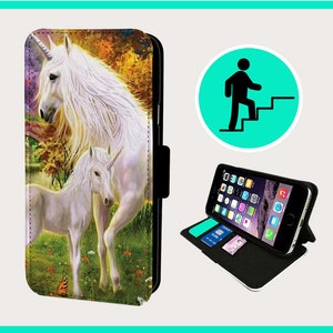 ENHJÖRNING & BABY UNIFIED - Flip-mobilskal iPhone/Samsung Veganskt konstläder