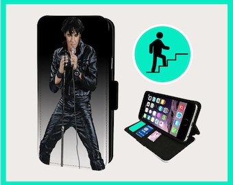 ELVIS HANDSOME KING - Flip phone case iPhone/Samsung Vegan Faux Leather