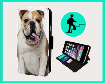 SOPPY BULLDOG CUTE – Flip-Handyhülle iPhone/Samsung aus veganem Kunstleder