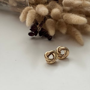 Edelstahl Ohrringe Knoten gold