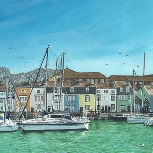 CARTÃO DE FELICITAÇÕES: Porto de Weymouth, Dorset Reino Unido - 2023