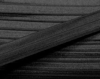 Falzgummi schwarz 20mm Meterware Kurzwaren Gummiband Einfassband für Unterwäsche Schrägband