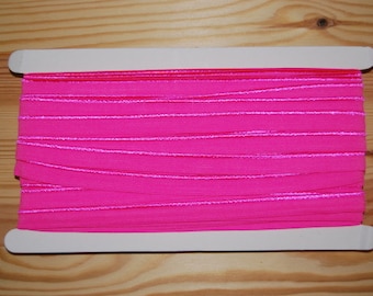 Paspelband Faltgummi elastisch pink  10mm Meterware Gummiband Gummilitze nähen Nähzubehör Handarbeit