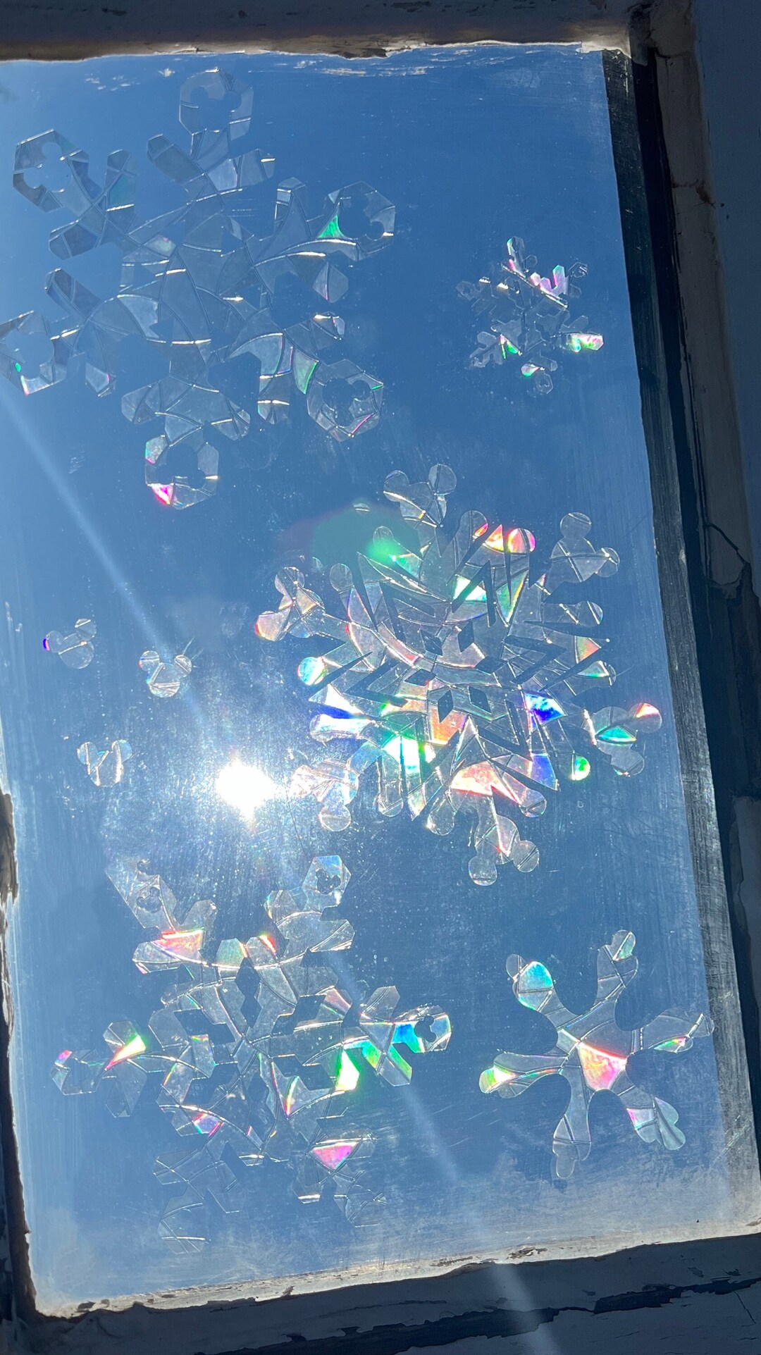 Disney Snowflake Window Clings Reusable Snowflakes Christmas Window