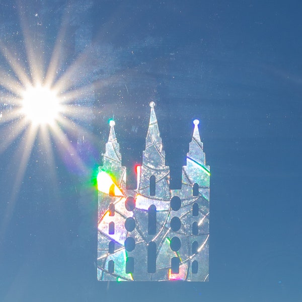 Lds temple Window Cling primary gift temple rainbow prism young women’s gift disciple of Christ Static Cling temple sun catcher