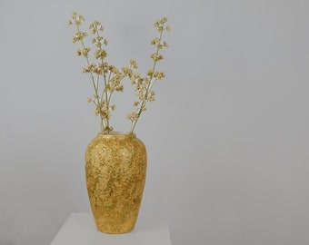 Tall vase, handmade ceramic vase, gold vase, texture vase (sold out)