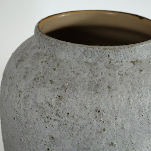 Tall vase, white vase, gray vase, handmade vase, ceramic vase, Winter Glaze image 2