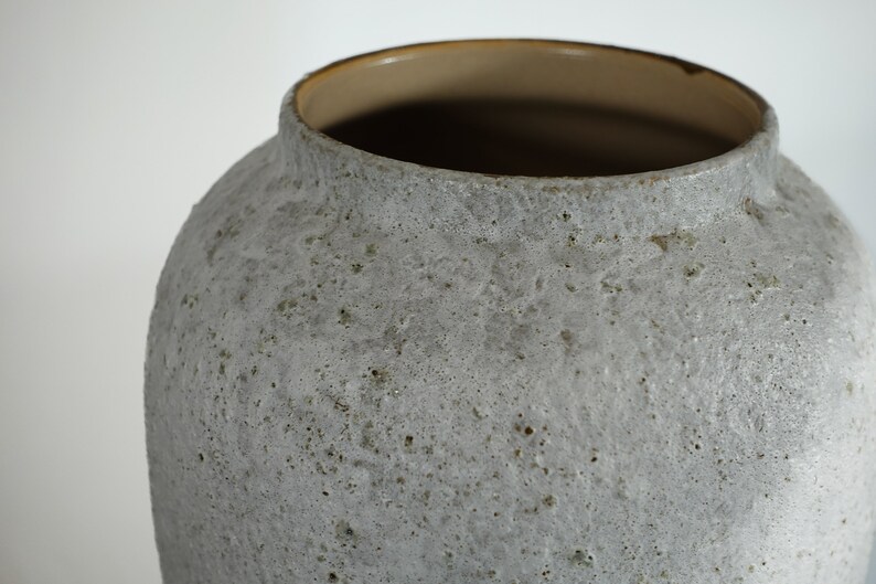 Tall vase, white vase, gray vase, handmade vase, ceramic vase, Winter Glaze image 2