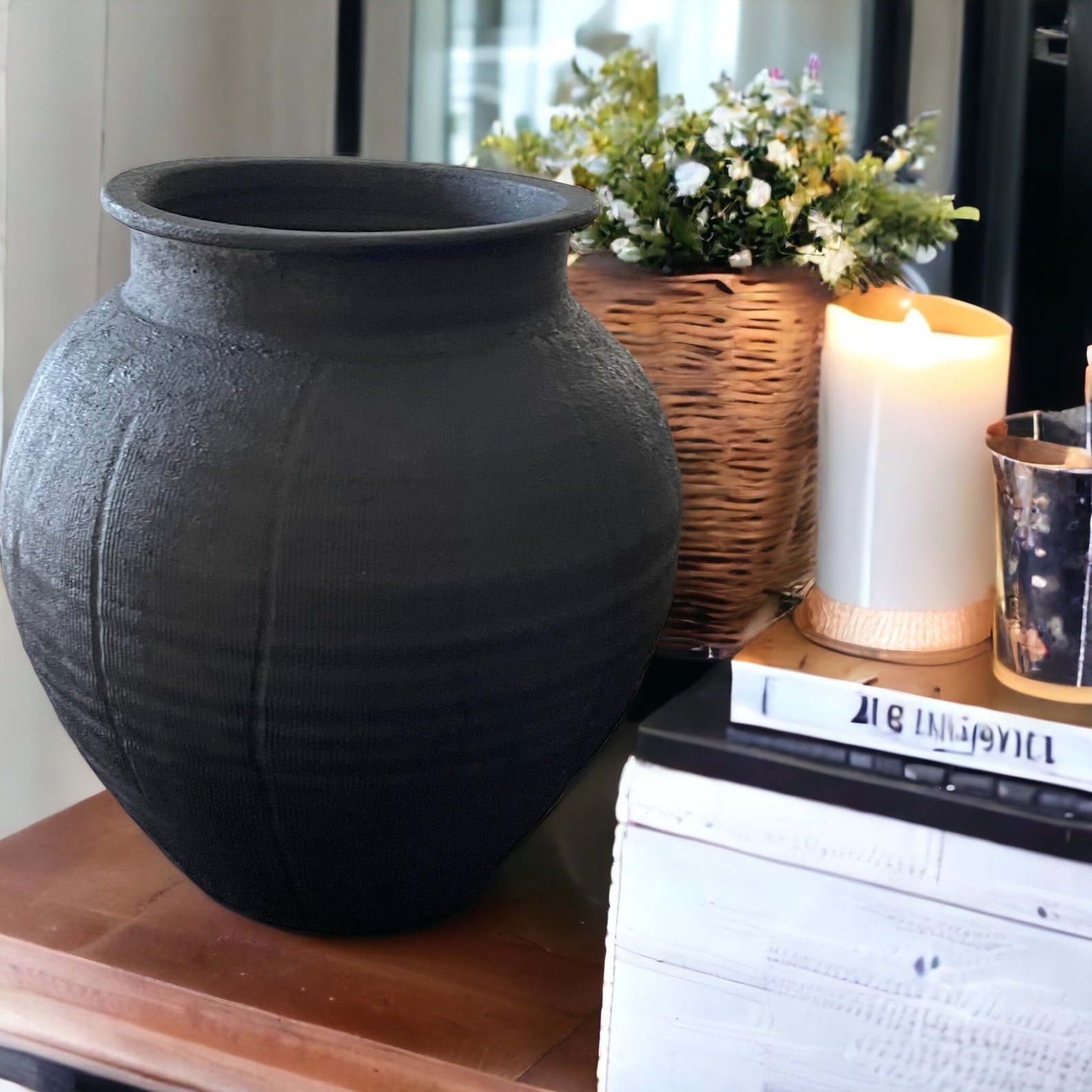 Tall Vase Black Tone Vase Handmade Vase Ceramic Vase Black - Etsy