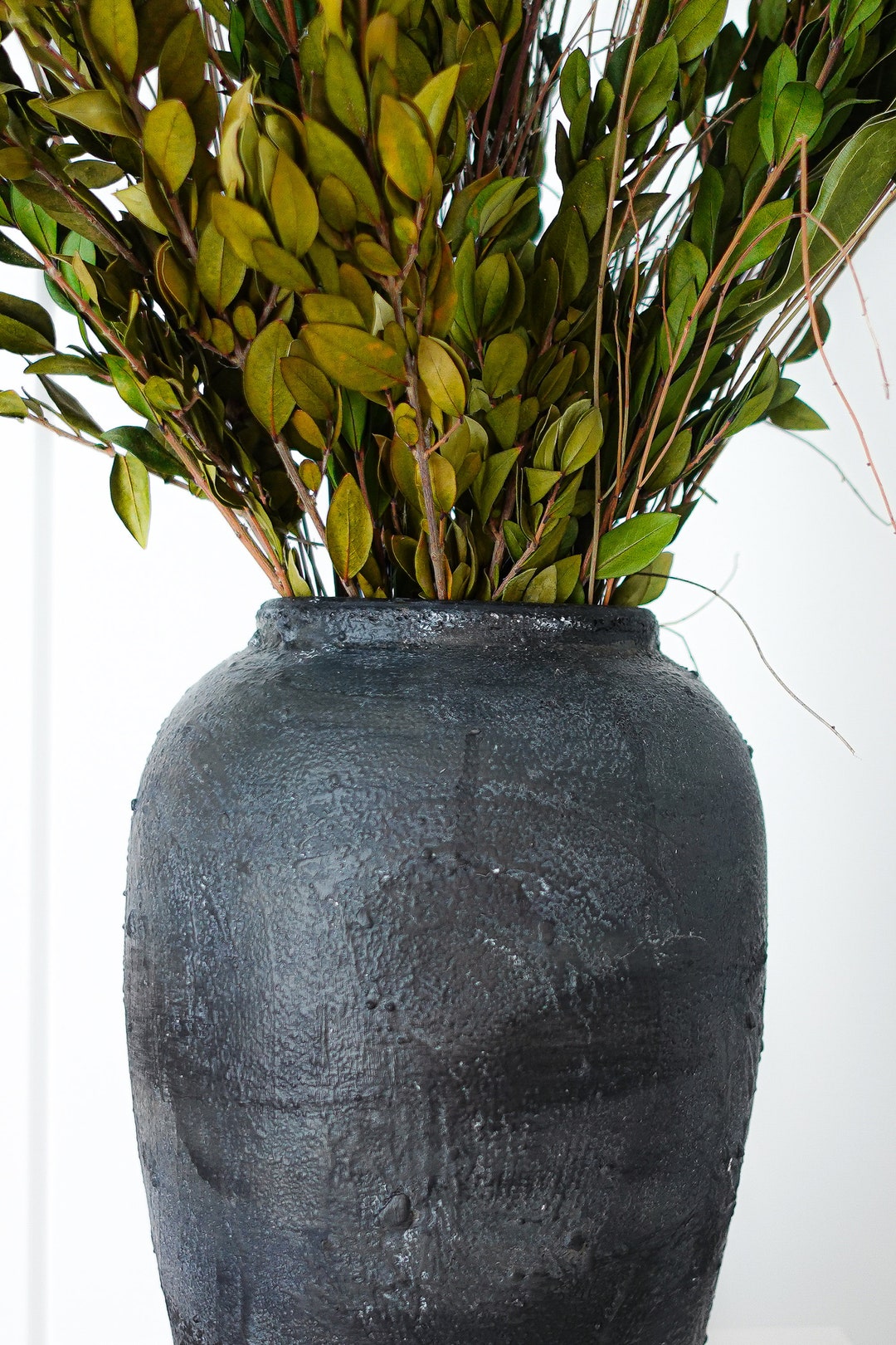 Black Tall Vase Unique Vintage Design SOLD OUT Etsy