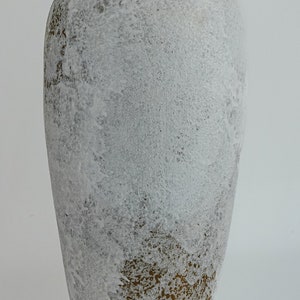 Tall vase, white vase, gray vase, handmade vase, ceramic vase, Winter Glaze image 1