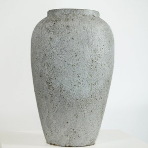 Tall vase, white vase, gray vase, handmade vase, ceramic vase, Winter Glaze Medium