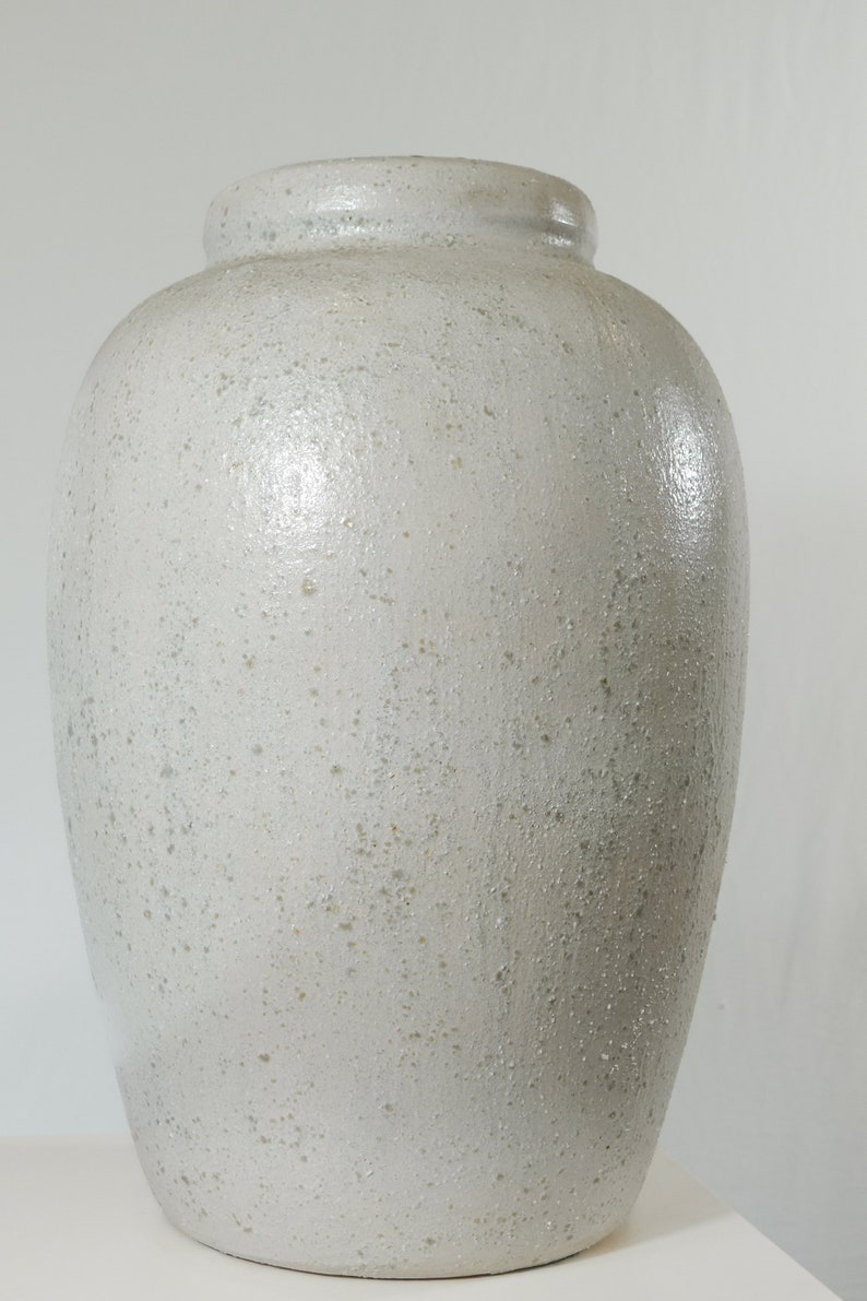 Tall vase, floor vase, white vase, handmade vase, ceramic vase, Glaze Floor Medium image 1