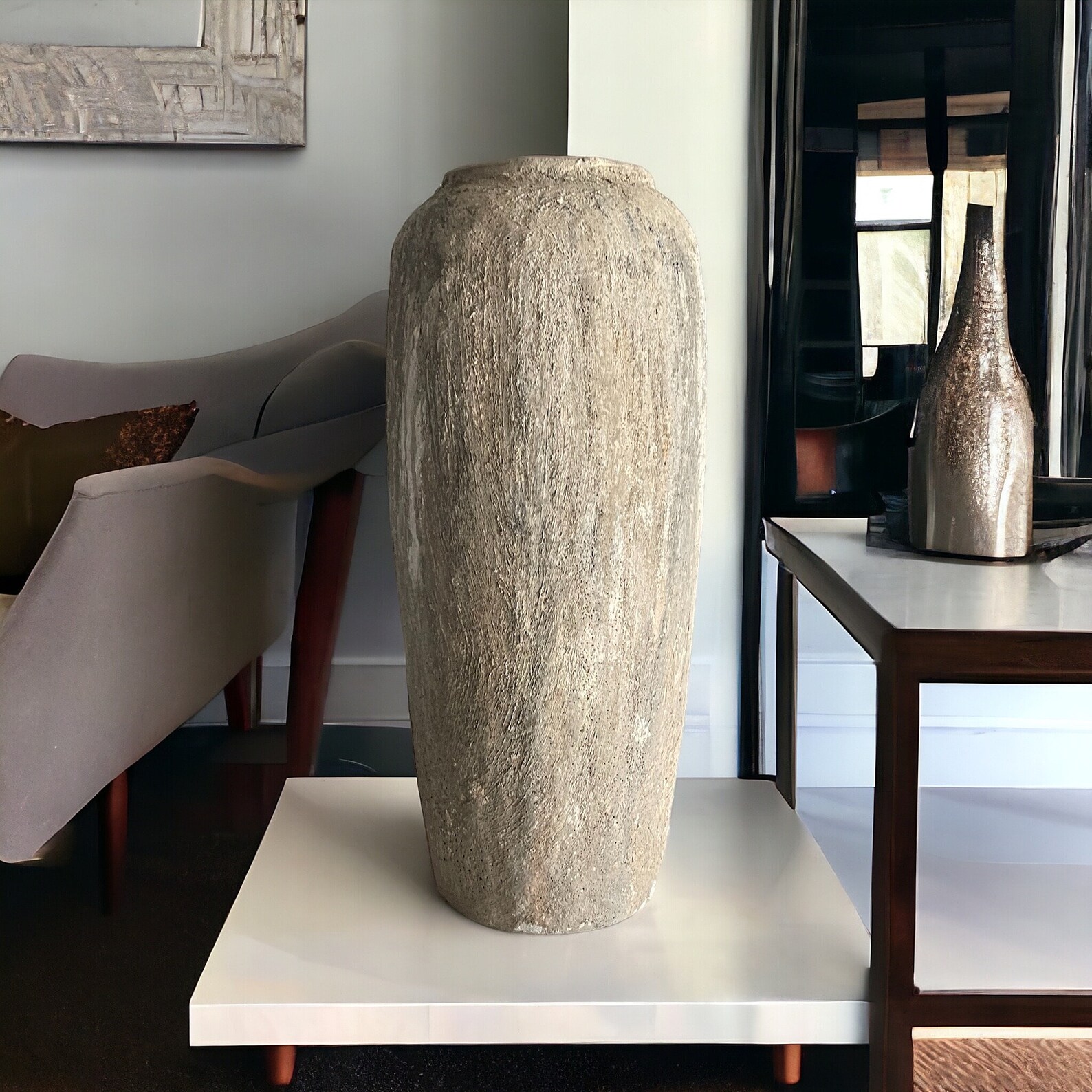 Tall Vase, Distress Old Texture Vase, Handmade Vase, Ceramic Vase