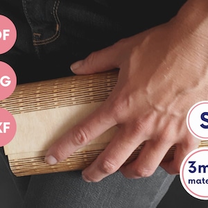 Lasercut Clutch aus Holz, schöne und einzigartige Holzhandtasche, Live-Scharniere Magnetverschluss, Laser Cutter sofortiger Download svg, dxf, pdf