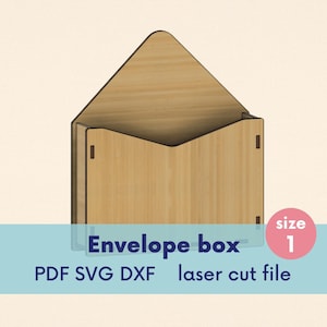 May include: A wooden envelope box, laser cut file, size 1, PDF SVG DXF.
