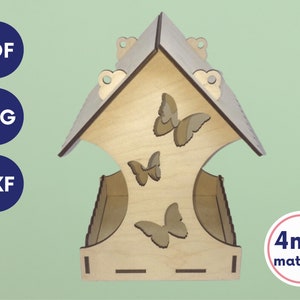bird feeder svg, laser cut bird feeder file, laser cut bird house laser cut file, bird feeder laser file, template for glowforge download