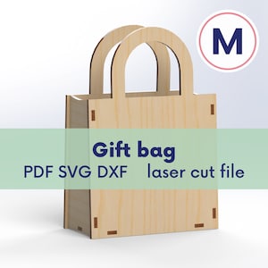 laser cut gift bag template svg, laser cut bag dxf, wooden purse laser cut bag, laser purse file, wooden handbag dxf laser cut files purse