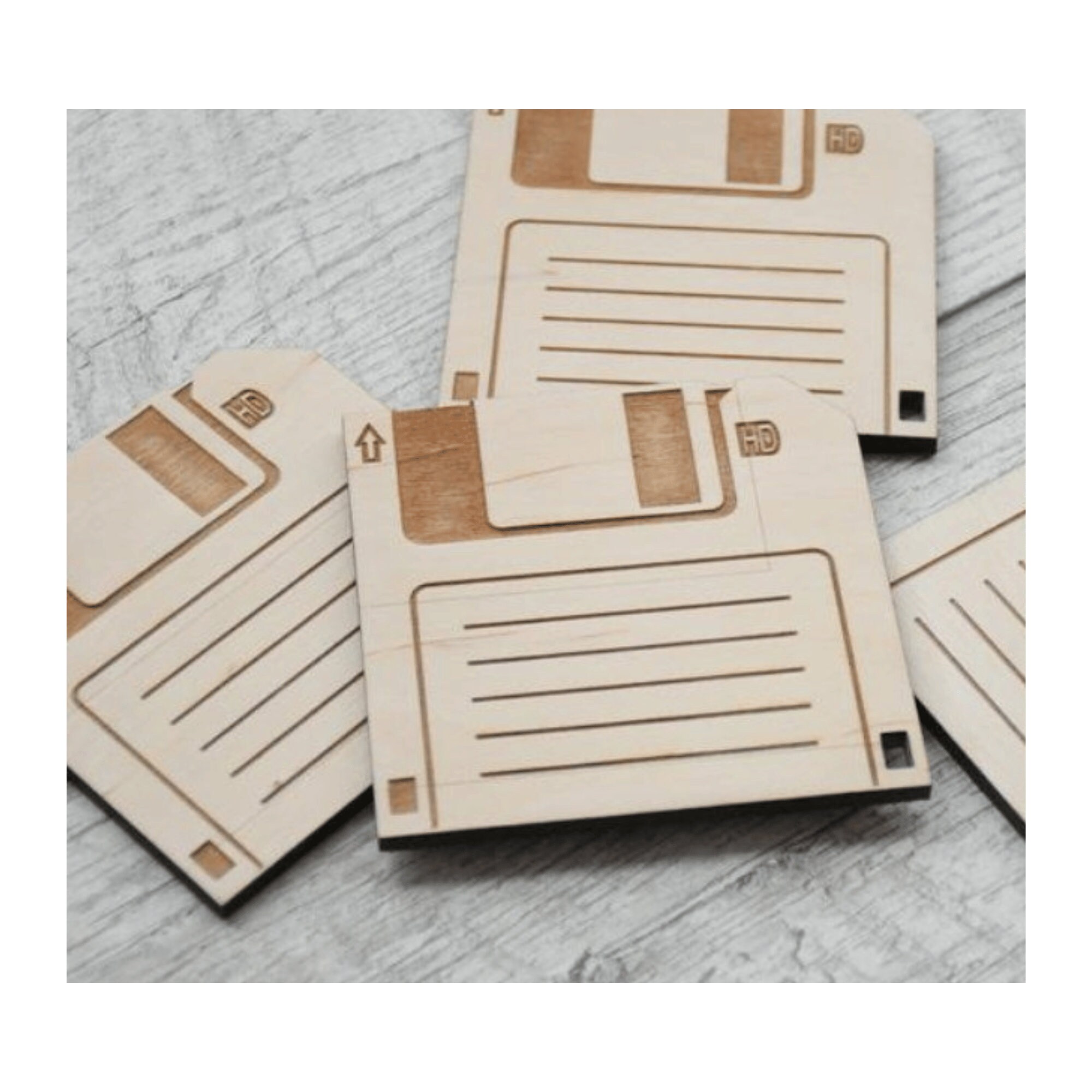 Floppy Disk Coaster Svg File Drink Coaster, Laser Cut Coaster Files