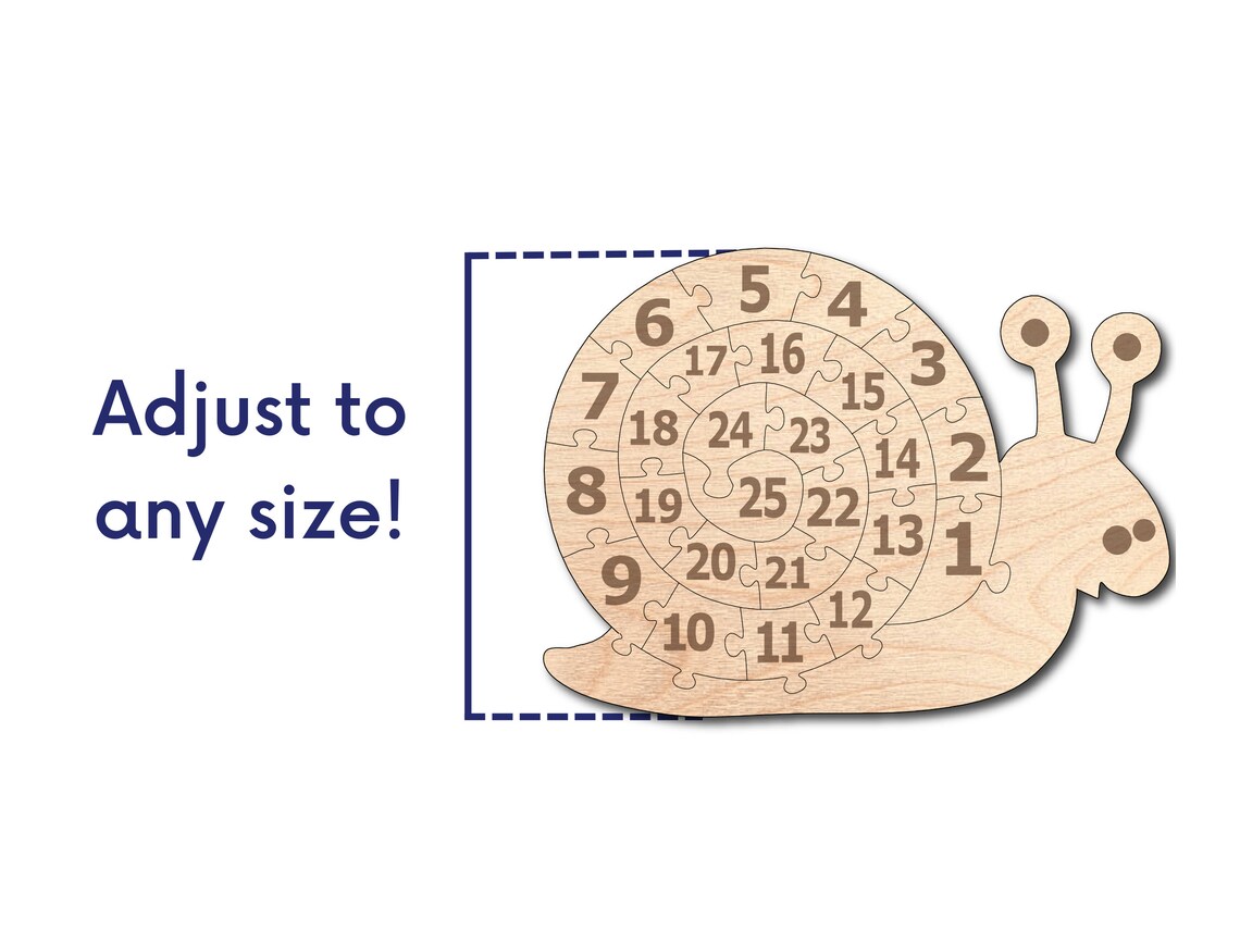 Snail Numbers Puzzle for Kids, Laser Cut Toy Files, Laser File ...