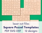 Laser cut puzzle template bundle, Puzzle SVG templates, Laser cut Jigsaw Puzzle Bundle, Laser Cut File Puzzle set, Puzzle SVG Bundle