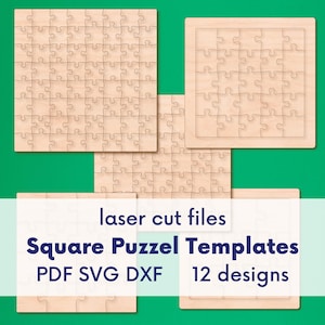 Paquete de plantillas de rompecabezas cortadas con láser, plantillas SVG de rompecabezas, paquete de rompecabezas cortados con láser, conjunto de rompecabezas con archivos cortados con láser, paquete SVG de rompecabezas