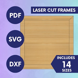 Laser Cut Picture Frame SVG, 2-Layer Photo Frame Design, Picture Frame Laser cut SVG files,  Photo Frame Bundle, Wood Frame Template Files