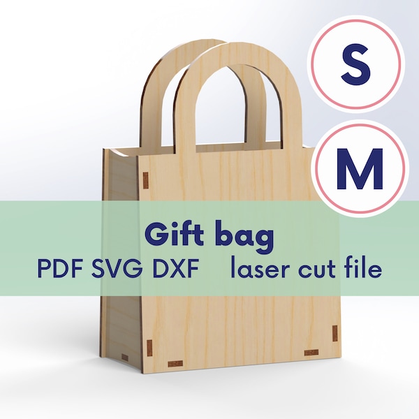 laser cut gift bag template svg, laser cut bag dxf, wooden purse laser cut bag, laser purse file, wooden handbag dxf laser cut files purse