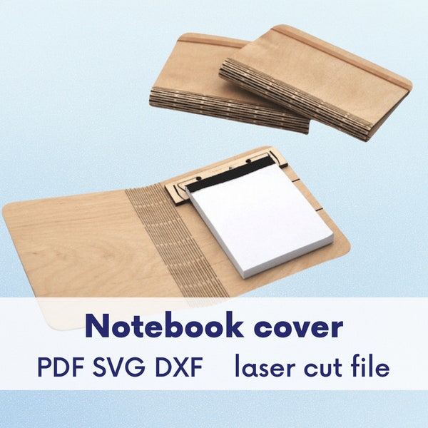 Laser geschnittene Notebook Cover Laser Vorlage, Laser-Notebook-Svg, Holz-Notebook-Cover, Laser-Notebook-Datei, Live Hinge svg