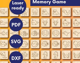 Matching Game SVG-laser, Matching Game Laser, Memory Game Lasergesneden bestanden, Kids Game Lasergesneden speelgoedbestanden, Memory Game Laser SVG