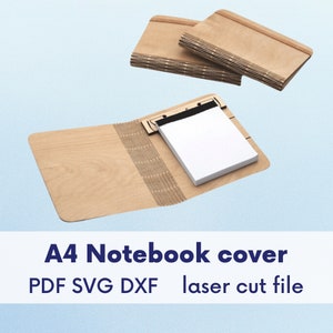 Laser Cut Notebook Cover Laser Template, Laser Notebook Svg, Wooden Notebook Cover Svg, Laser Notebook File, Live Hinge svg