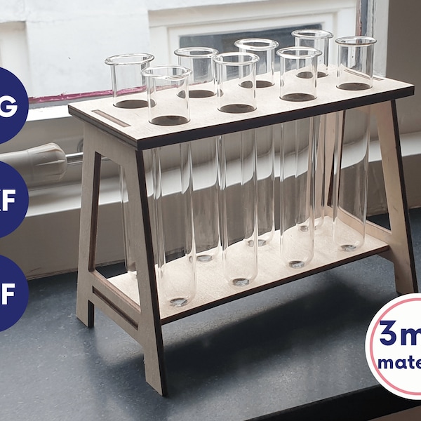 Test tube propagation file, laser cut vase file, propagation laser file, propagation svg, hydroponic test tube rack, instant download