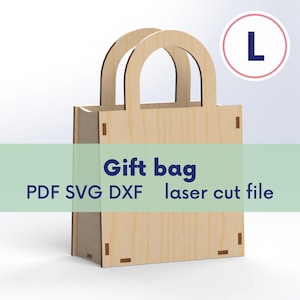 Modèle de sac cadeau découpé au laser svg, sac découpé au laser dxf, sac à main en bois découpé au laser, fichier sac à main laser, sac à main en bois dxf fichiers découpés au laser sac à main