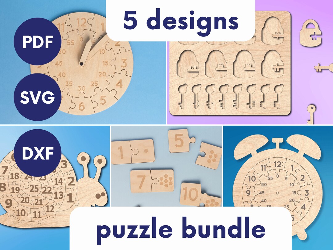 Lasercut Montessori Toys Bundle Wooden Learning Clock for Etsy