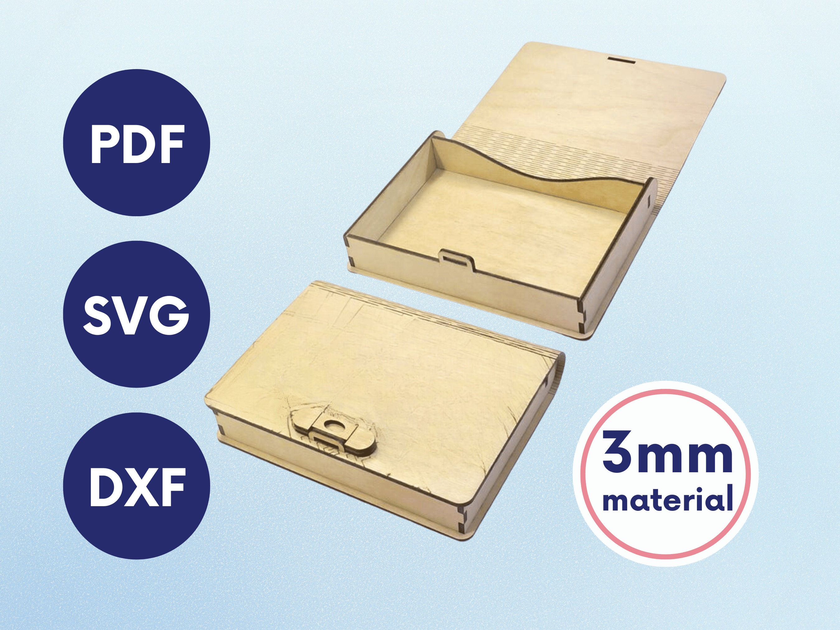 Laser Cut Book Box Svg, Book Box File, Laser Cut Box With Lid, Laser