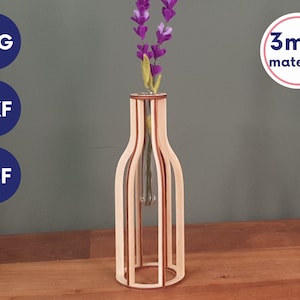 Bottle vase test tube files,  test tube holder svg, wood vase laser, test tube propagation station svg, vase svg, propagation station file