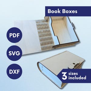 Book Box SVG - Laser Cut Wooden Storage Box with Lock - Glowforge Files for A5 & A6 Keepsakes - Stash Box SVG for xTool Lightburn