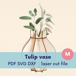 Tulp reageerbuisvaasbestanden, reageerbuishouder svg, houten vaas laser, reageerbuis propagatiestation svg, vaas svg, propagatiestation bestand