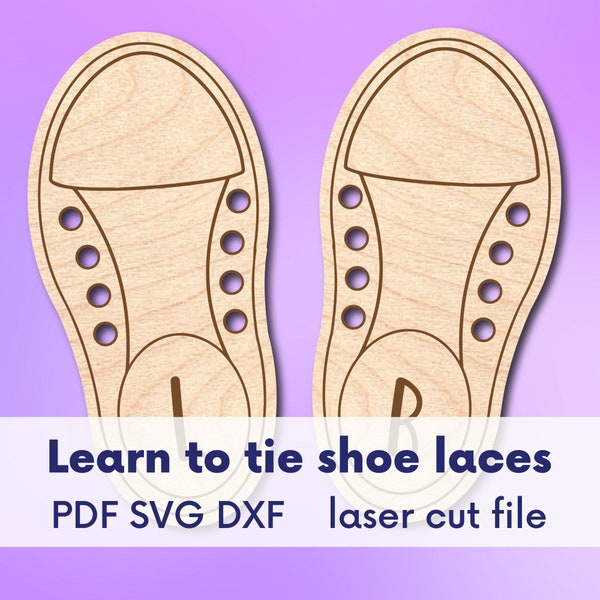 Chaussures Montessori attachant des jouets de laçage SVG, laçage de chaussures svg, pratique de l'attache de chaussures fichiers de jouets découpés au laser, jouets montessori découpés au laser