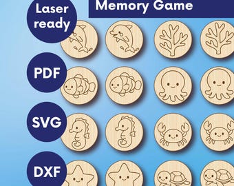 Kinderen matching game SVG, geheugenspel digitaal bestand, geheugenspel laserbestand, lasergesneden kinderspel lasergesneden, kinderen lasergesneden bestand kinderen