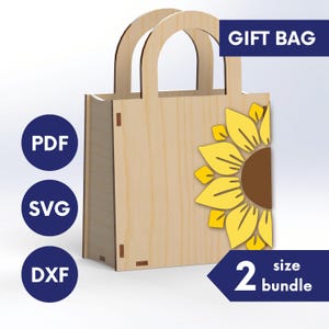 Modèle de sac cadeau découpé au laser svg, sac découpé au laser dxf, sac à main en bois découpé au laser, fichier de sac à main laser, lot de fichiers découpés au laser dxf de sac à main en bois