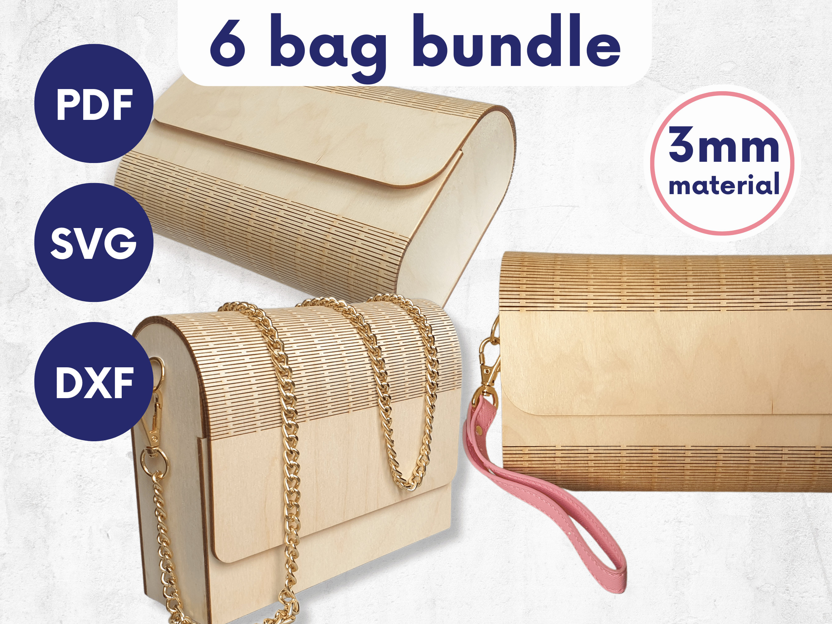 Laser Cut Hand Bag for Straps Laser Cut Handbag Dxf Wooden Etsy