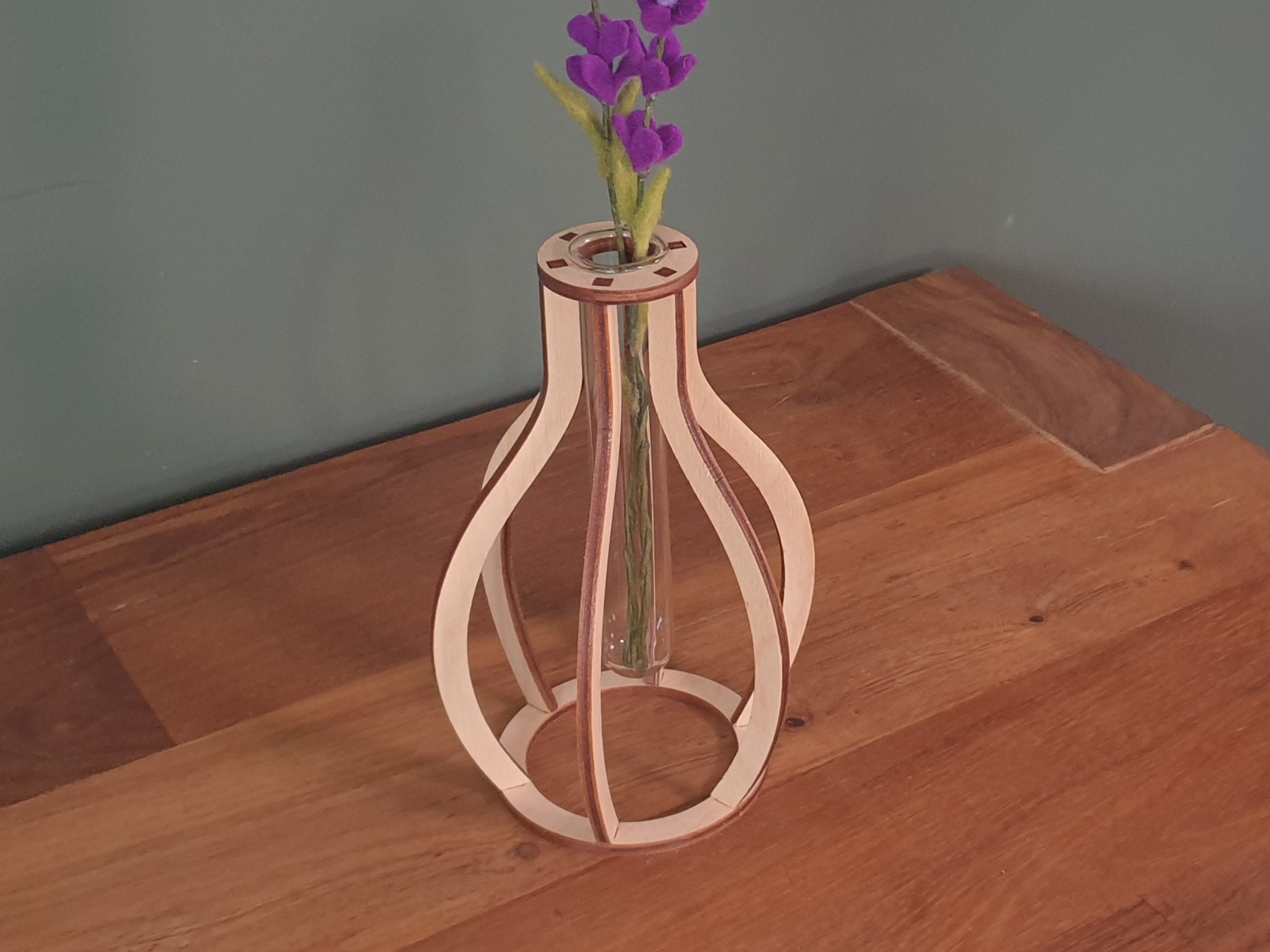 Set of 4 Wood Vases, Test Tube Vase Svg, Test Tube Propagation Station